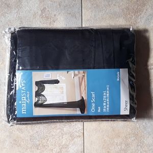 Mainstays Home One Scarf Black Sheer
